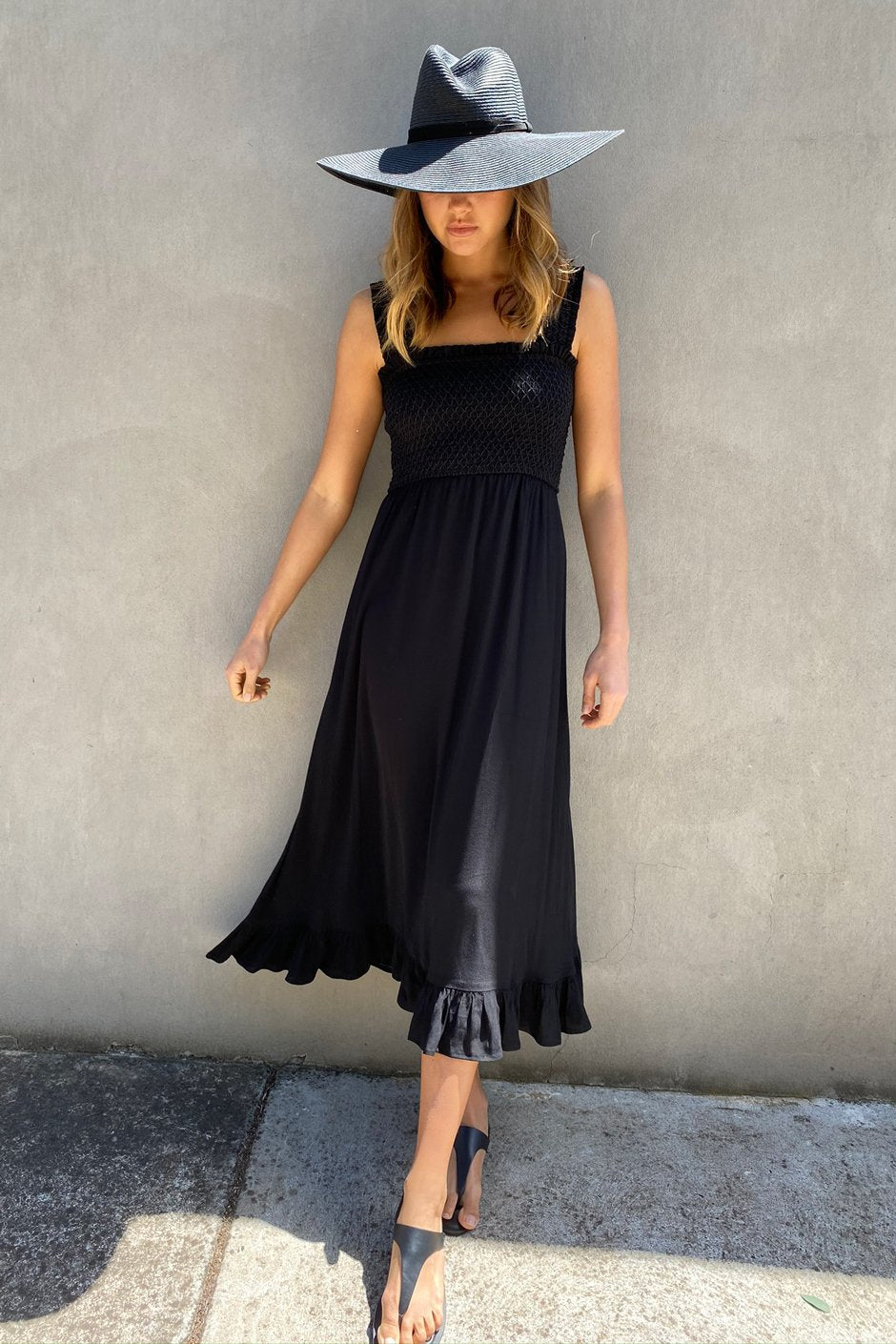 [TEST] Lucy Shirred Midi Dress