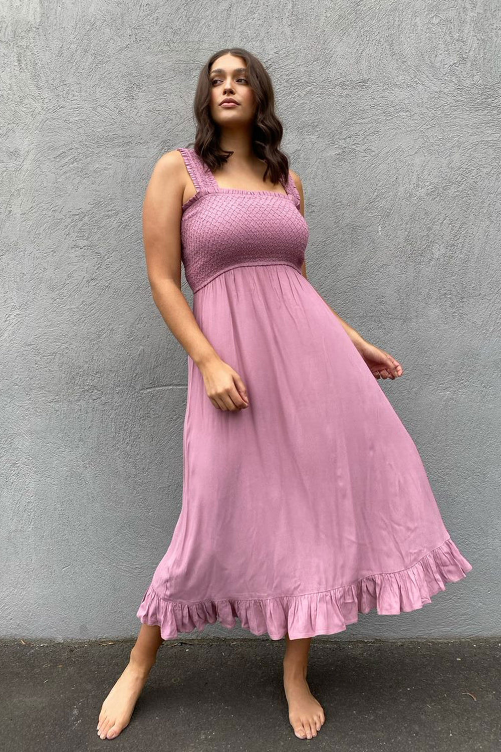 [TEST] Lucy Shirred Midi Dress