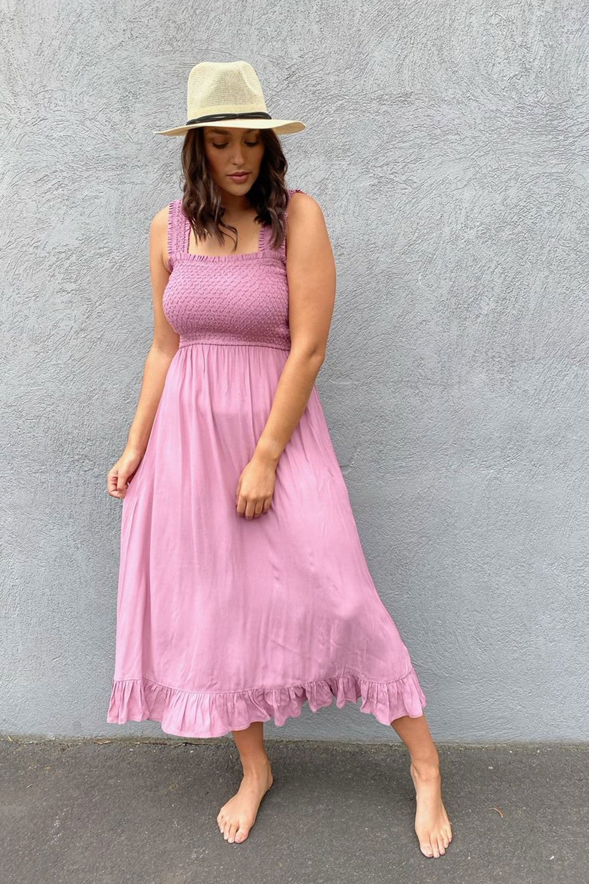 [TEST] Lucy Shirred Midi Dress
