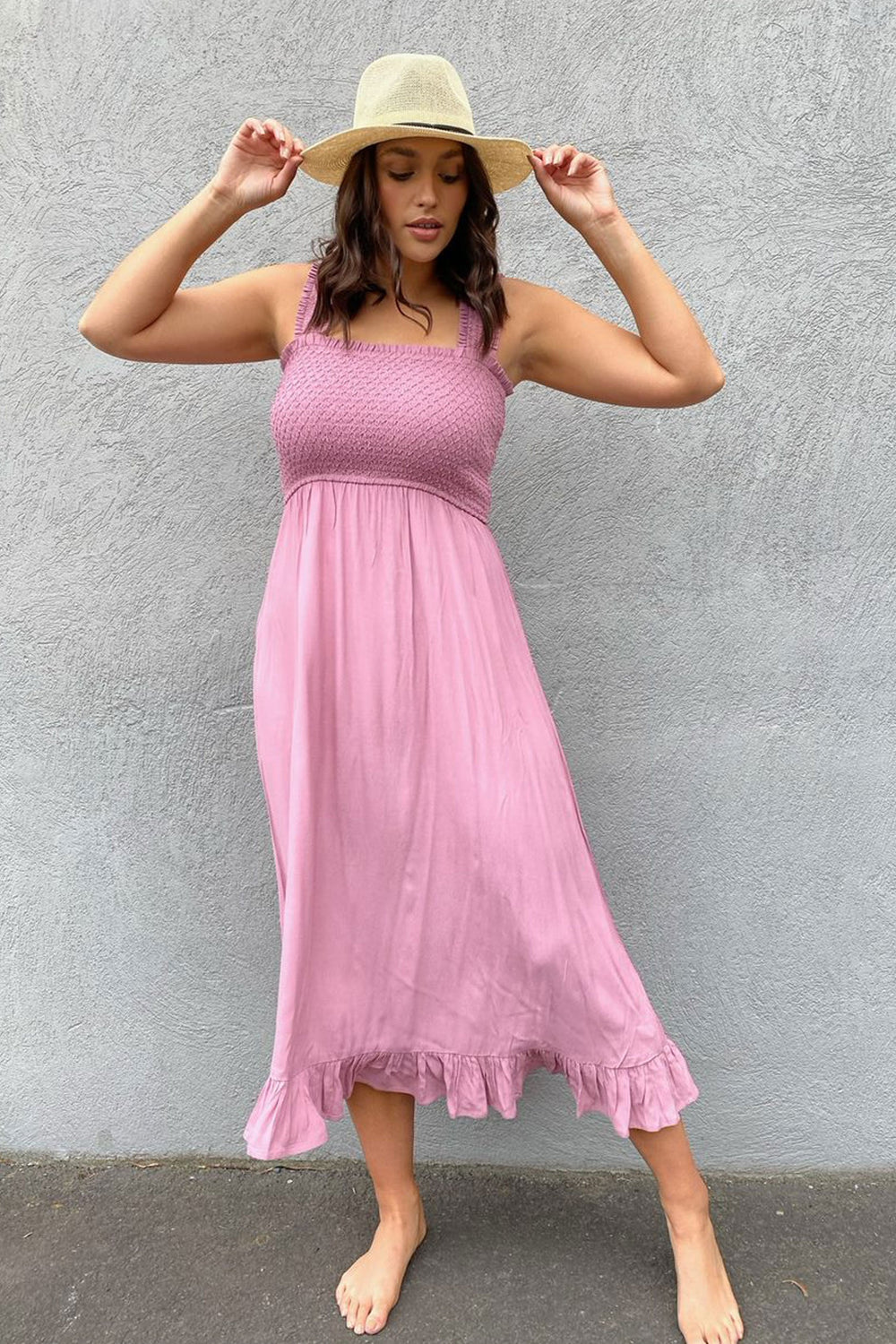 [TEST] Lucy Shirred Midi Dress