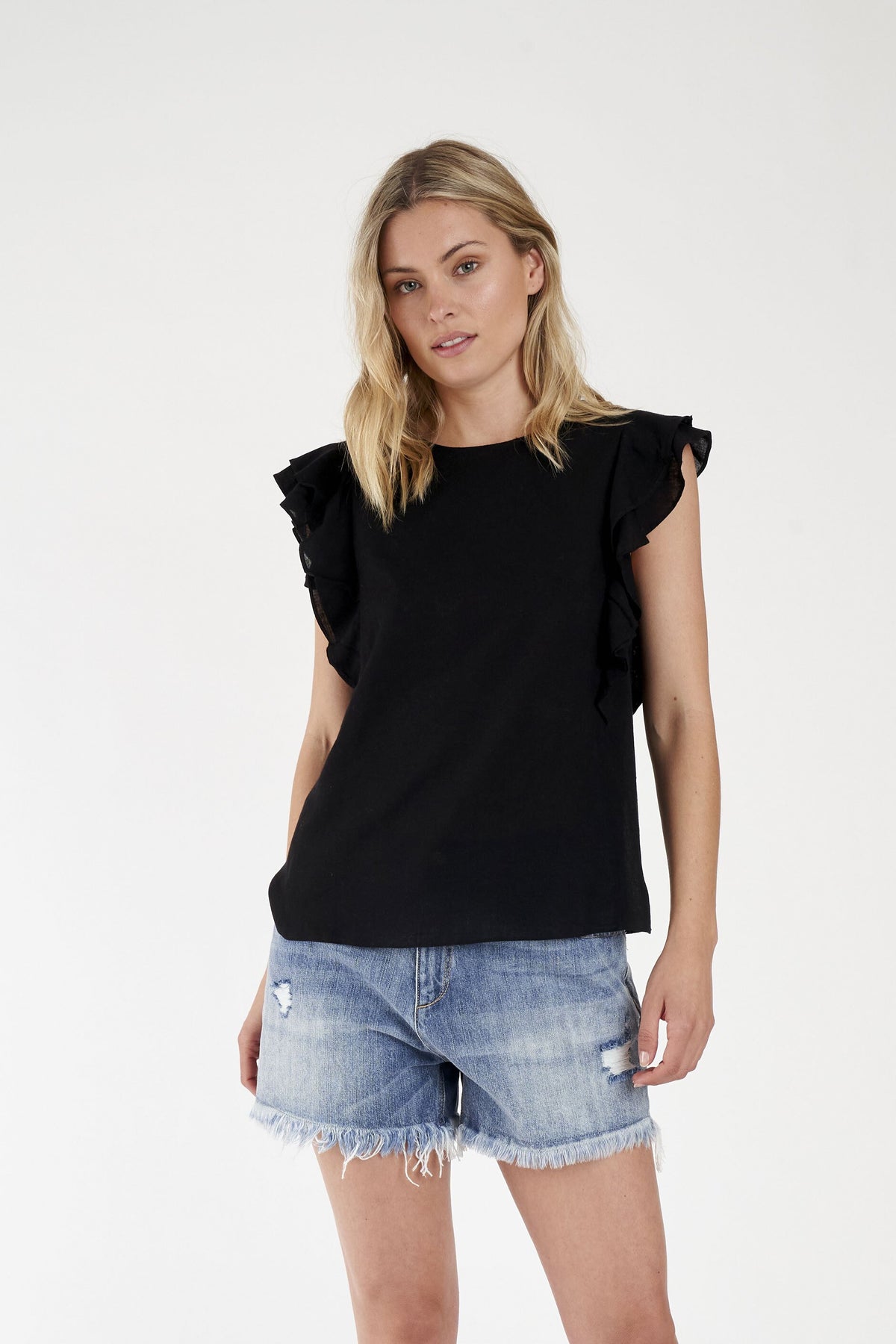 [TEST] Justine Ruffle Sleeve Top