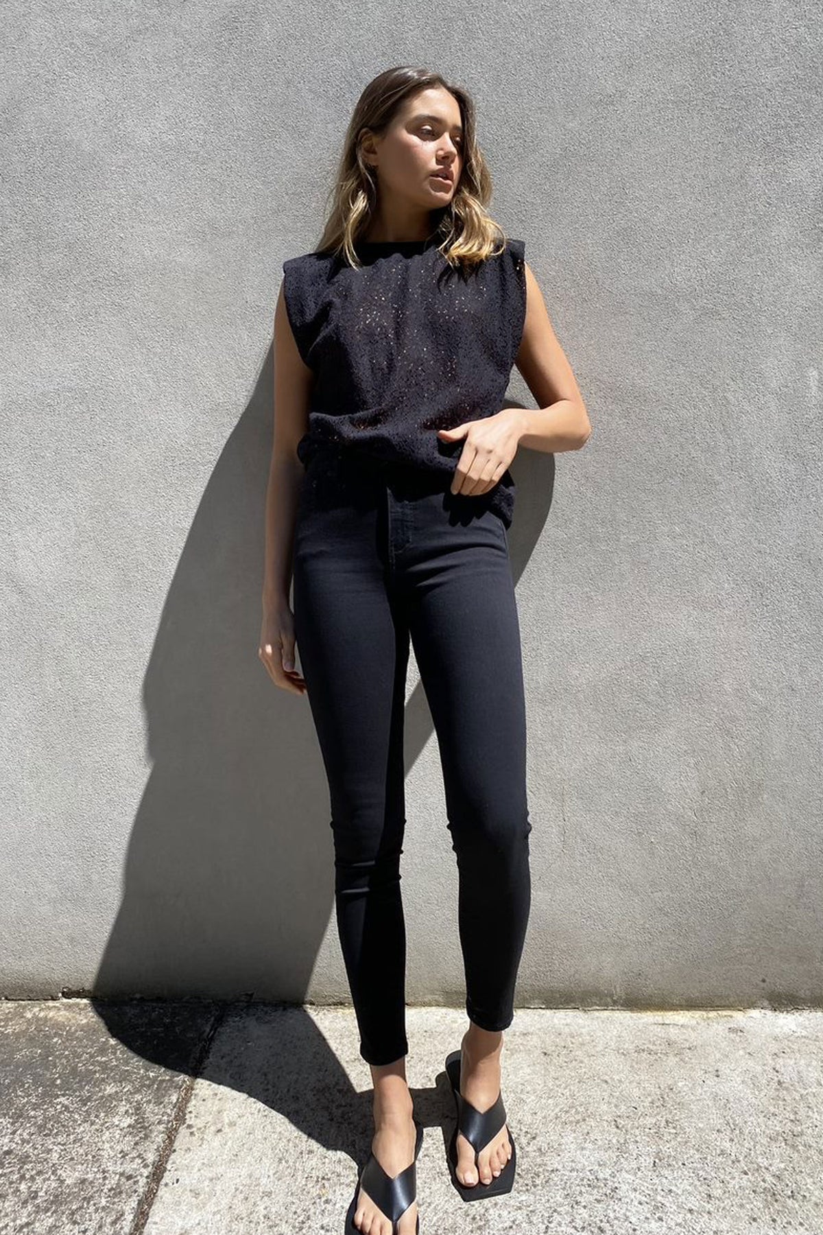 [TEST] Dani Shoulder Pad Lace Top