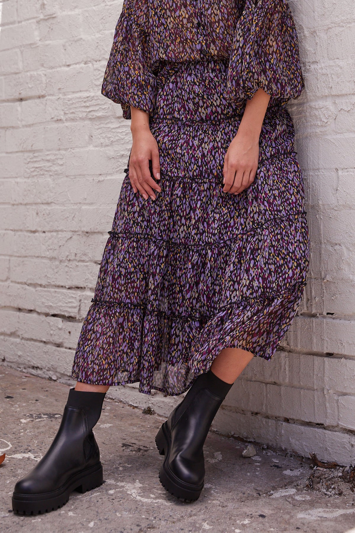 [TEST] Anna Ruffle Tiered Midi Skirt
