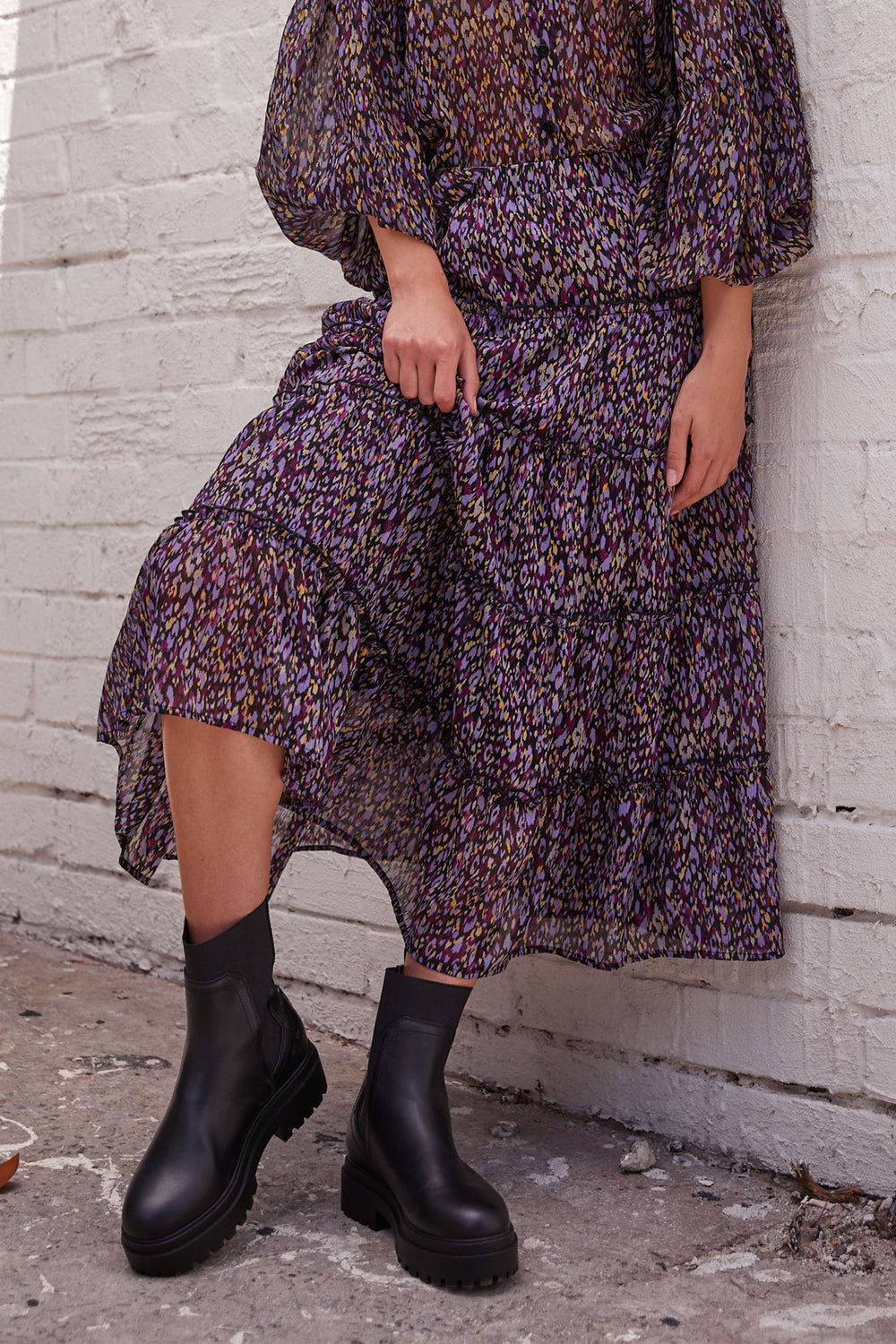 [TEST] Anna Ruffle Tiered Midi Skirt