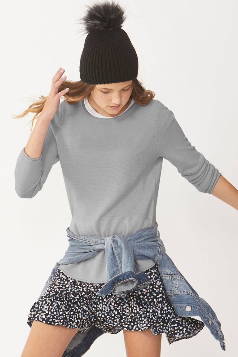 [TEST] Girls Curved Hem Jumper