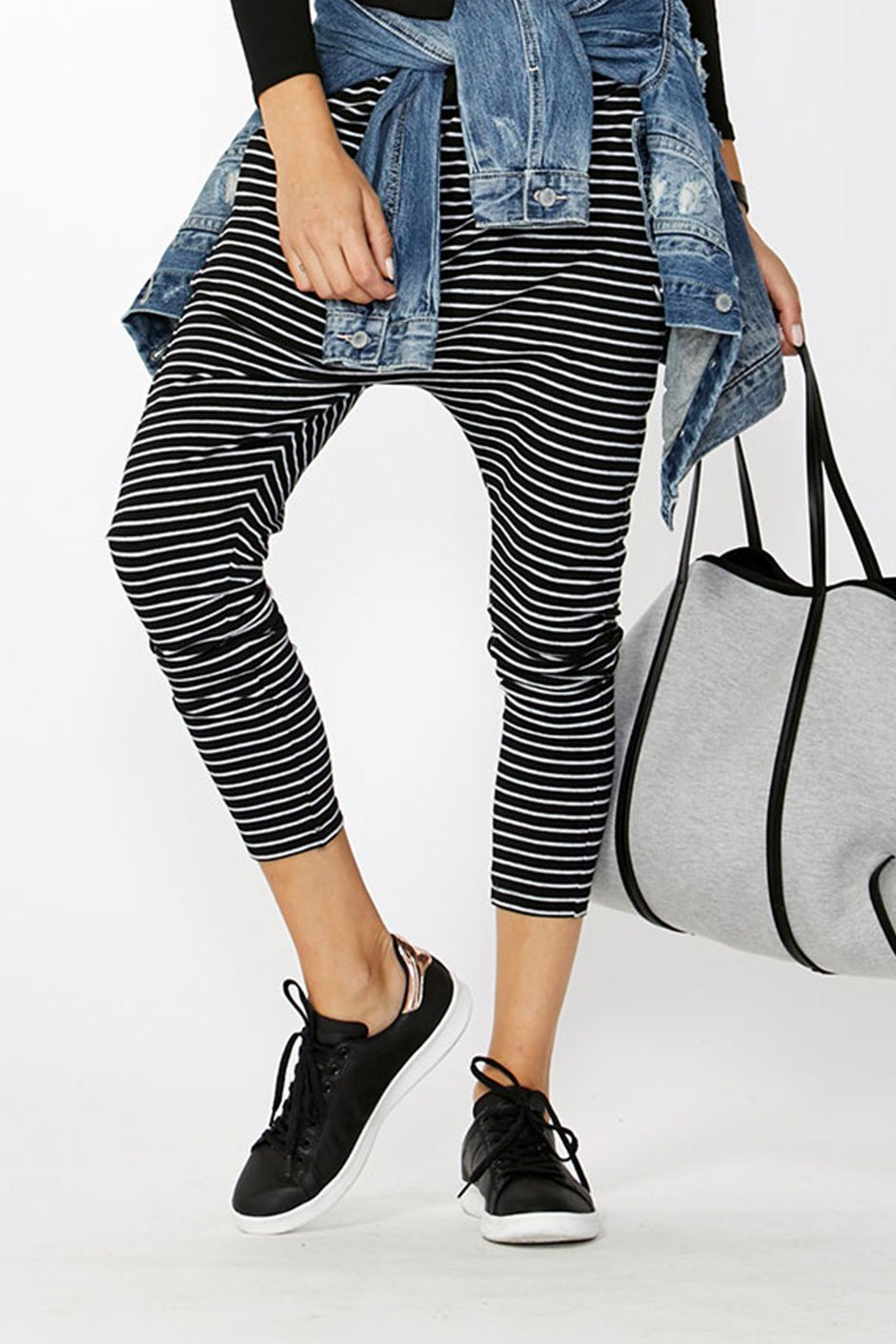 [TEST] Luxe Stripe Drop Crotch Pant