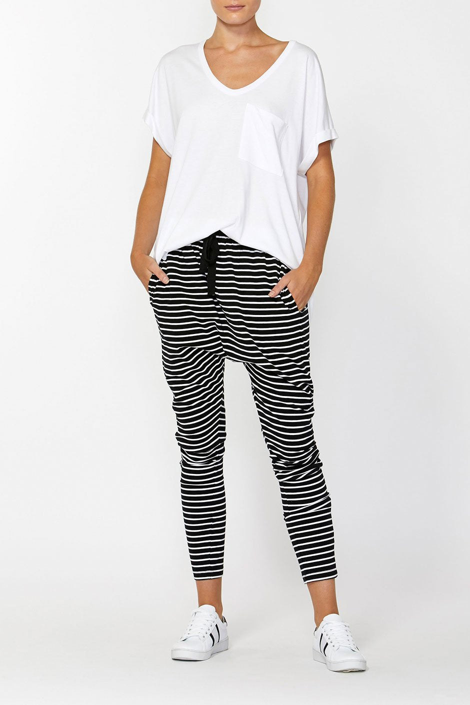 [TEST] Luxe Stripe Drop Crotch Pant