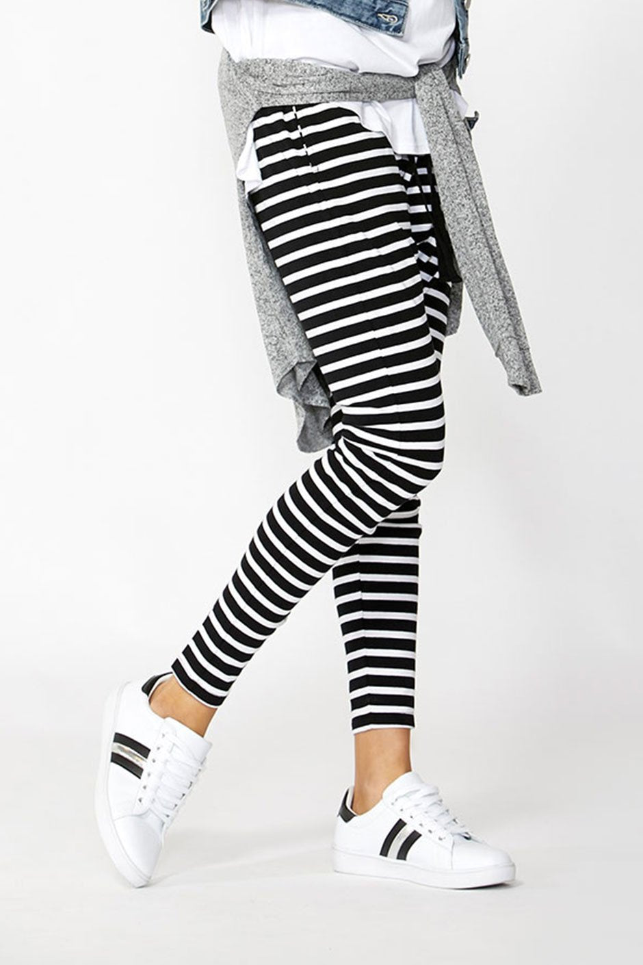 [TEST] Luxe Stripe Drop Crotch Pant