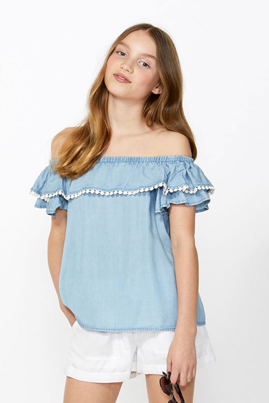 [TEST] Kids Trim Off Shoulder Top