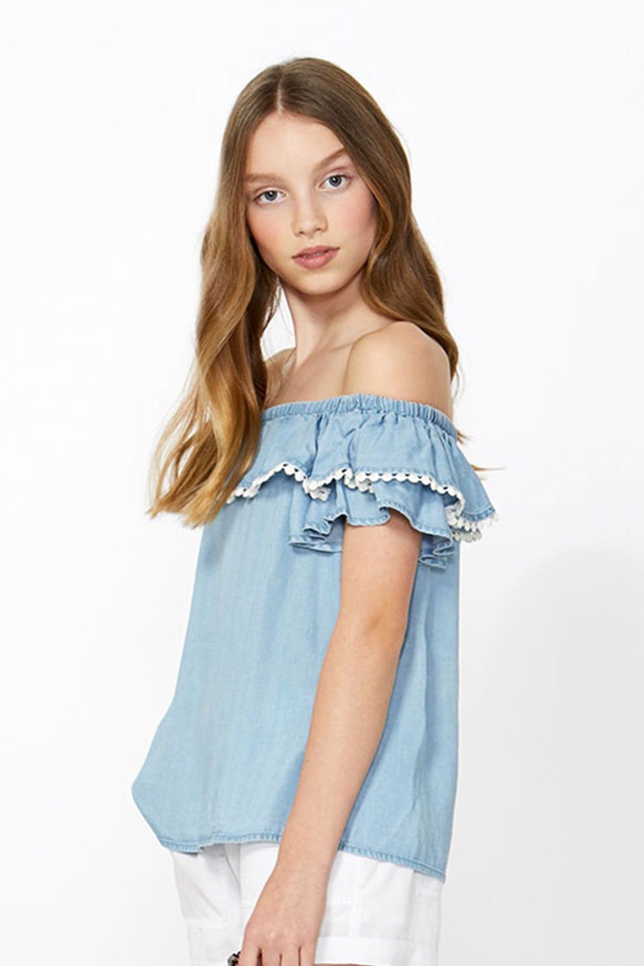 [TEST] Kids Trim Off Shoulder Top