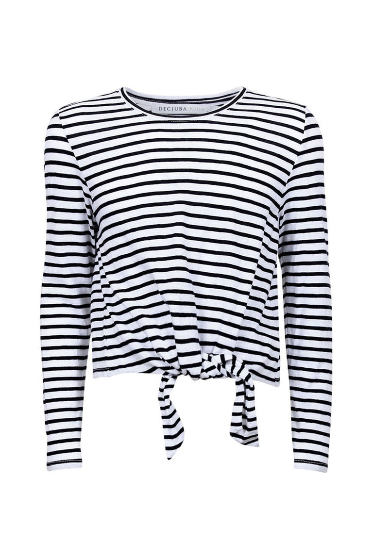 [TEST] Kids Tie Front Stripe Top