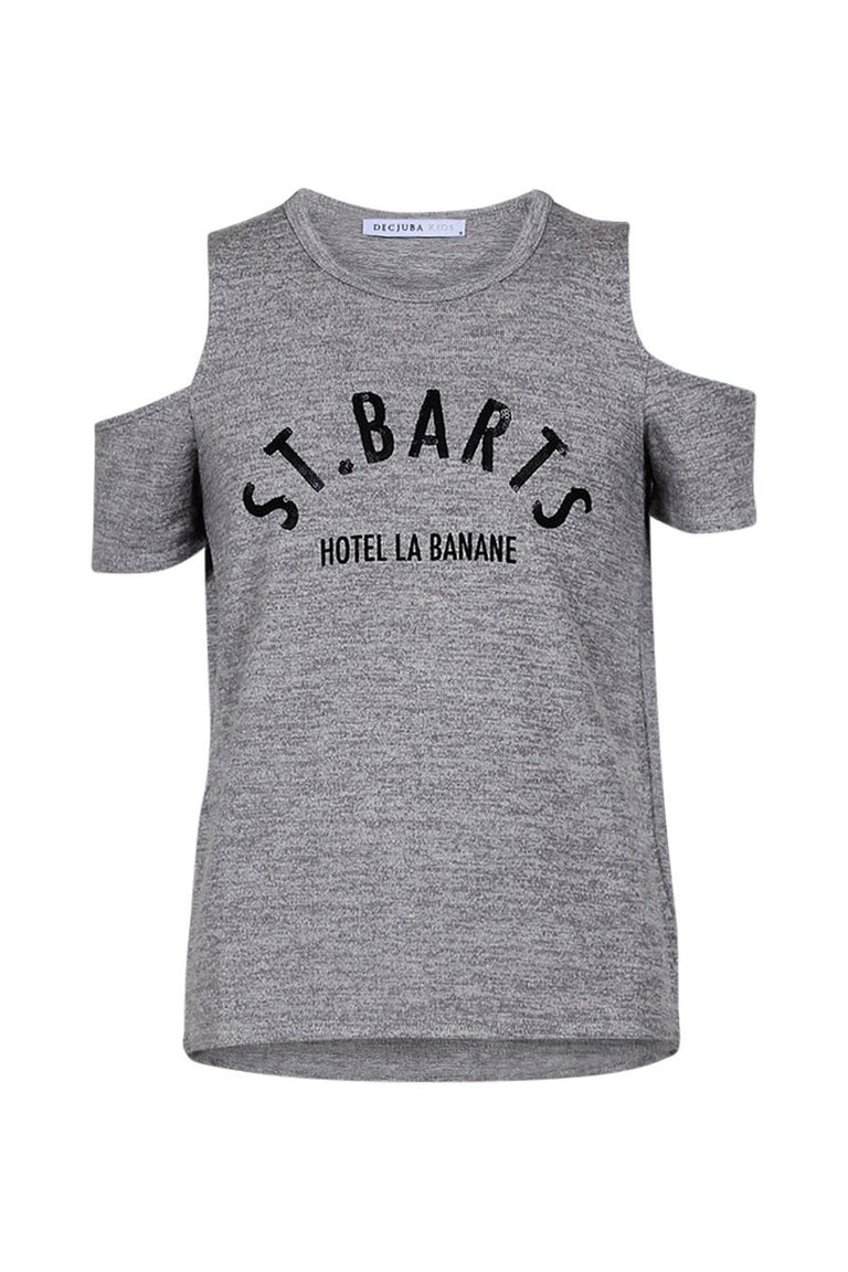 [TEST] Kids Cold Shoulder Text Tee