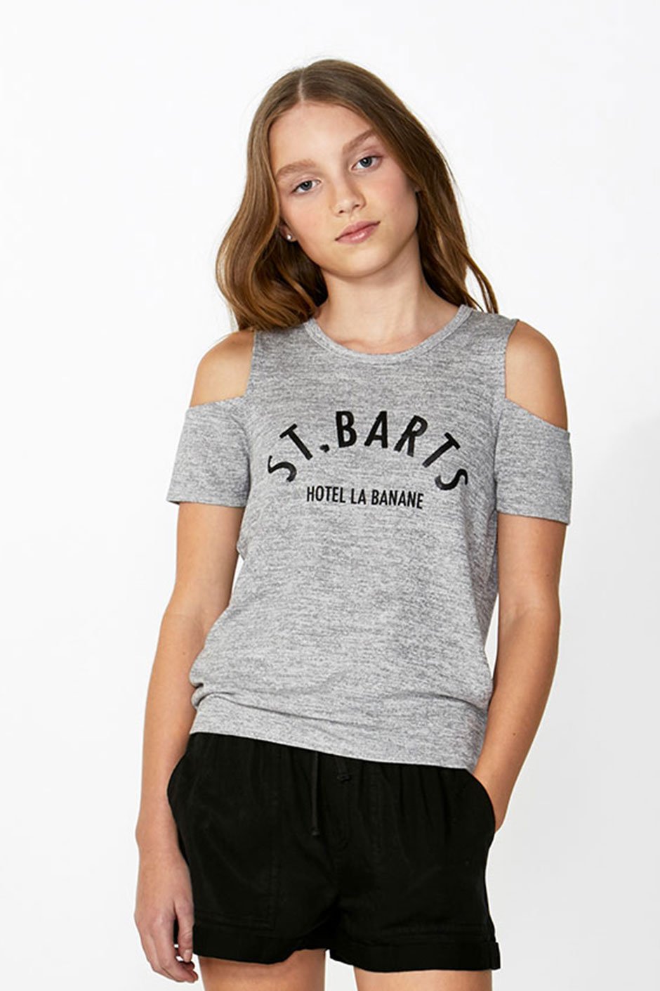 [TEST] Kids Cold Shoulder Text Tee