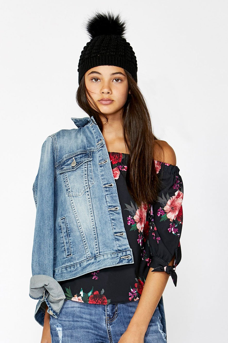 [TEST] Kids Printed Off Shoulder Top