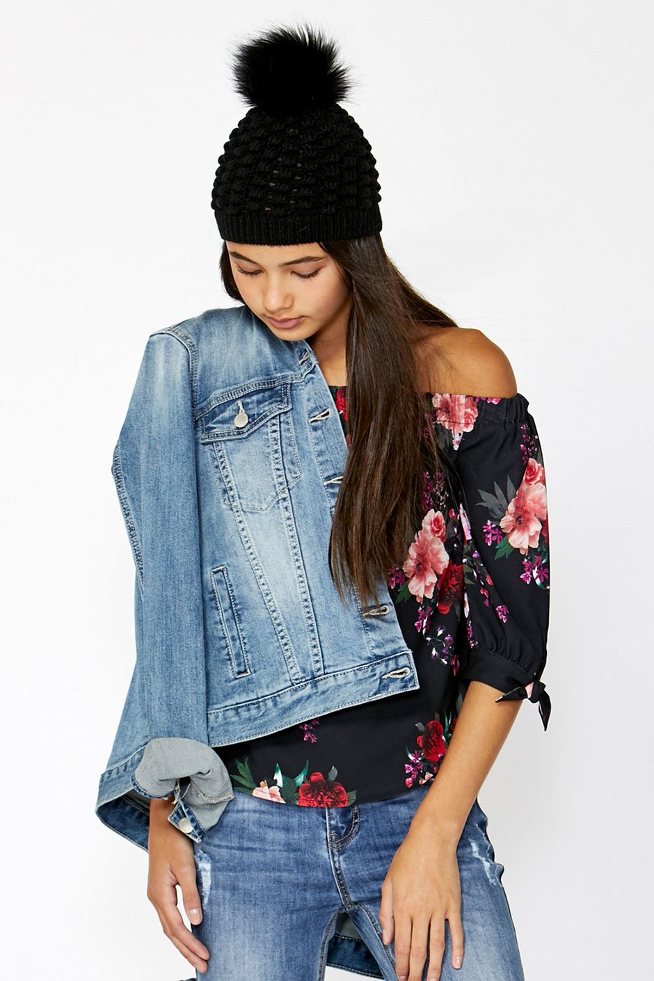 [TEST] Kids Printed Off Shoulder Top