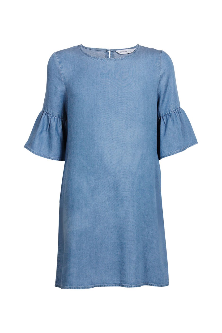 [TEST] Kids Fluted Slv Chambray Dress