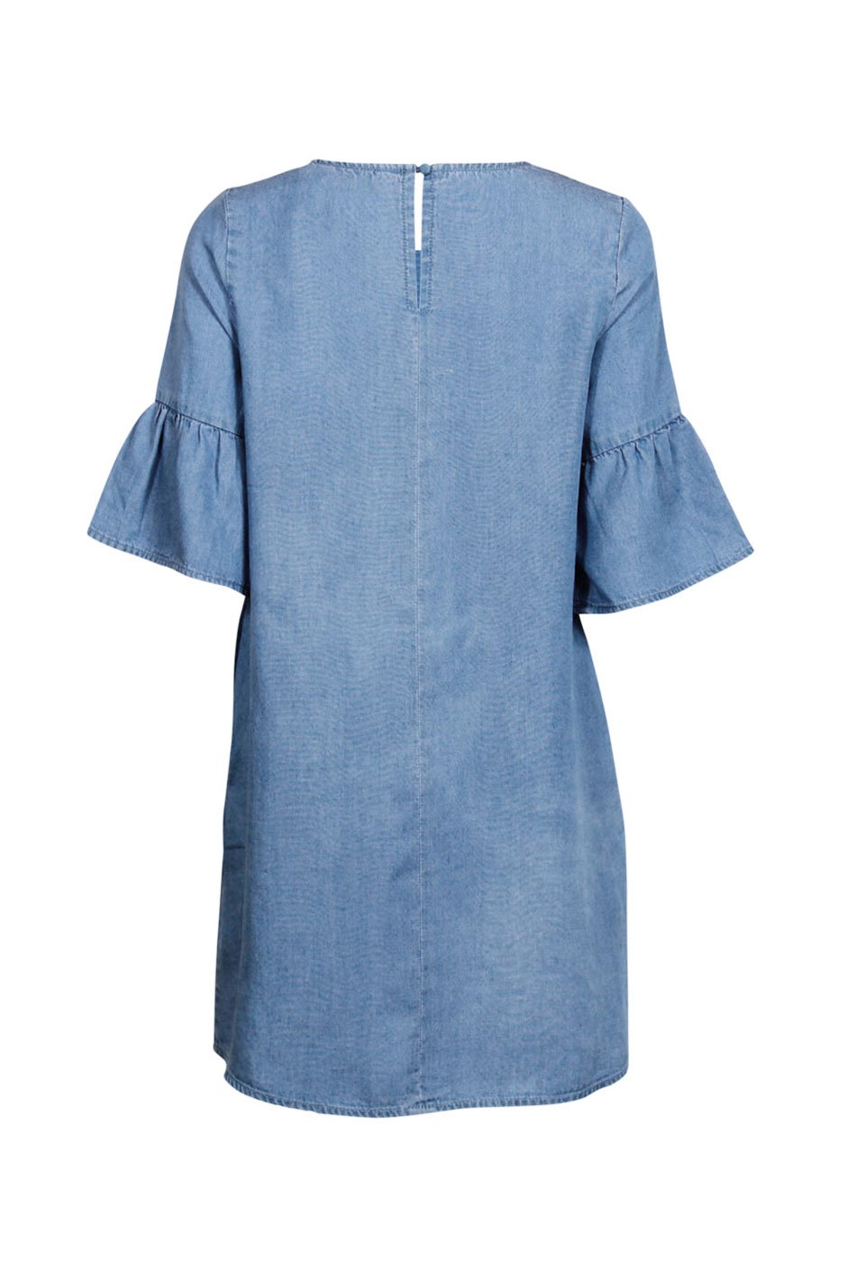 [TEST] Kids Fluted Slv Chambray Dress