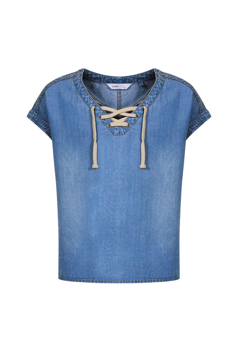 [TEST] Kids Lace Up Chambray Shirt