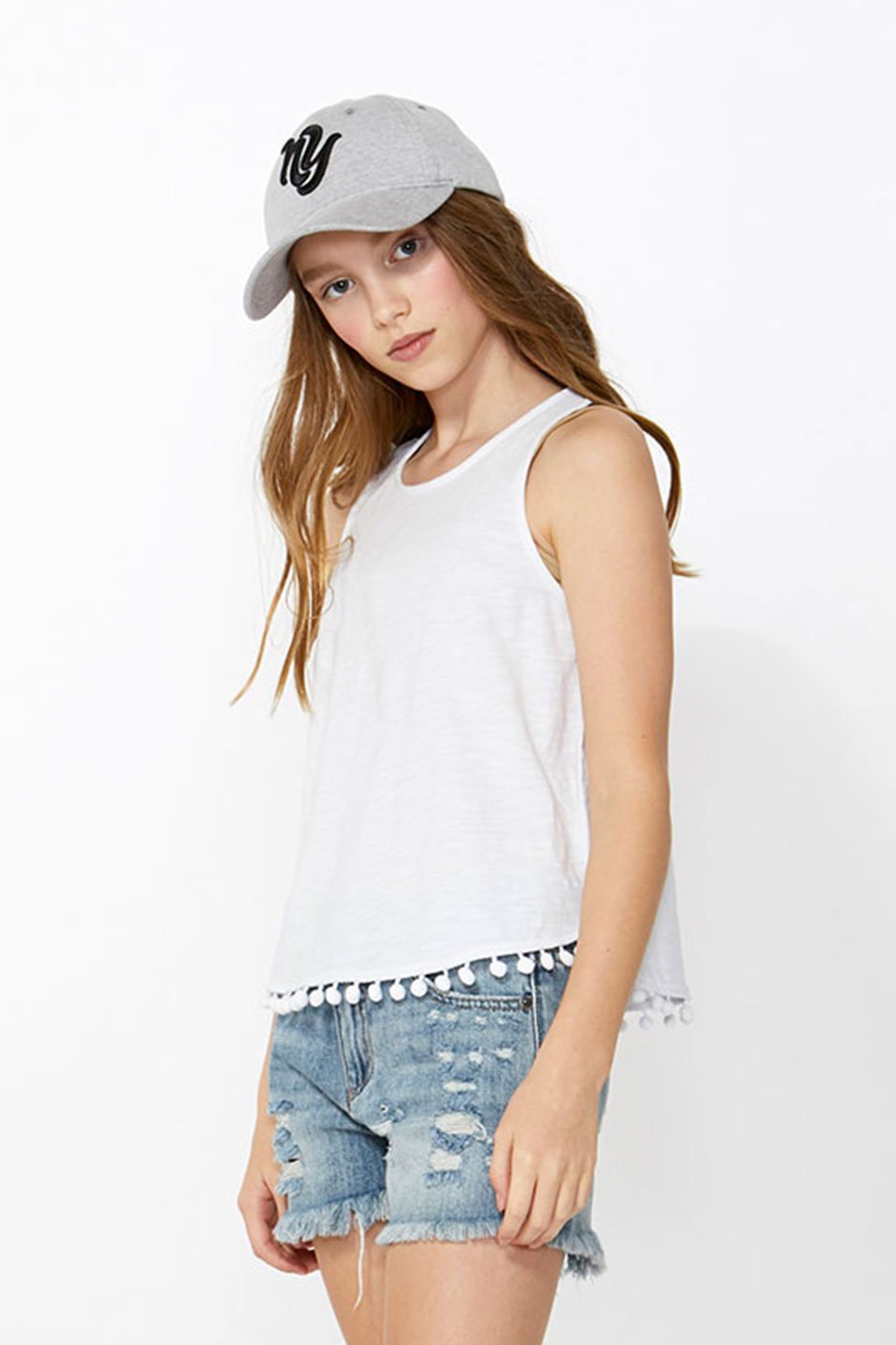 [TEST] Kids Pom Pom Trim Tank