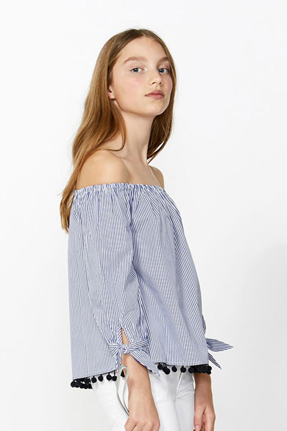 [TEST] Kids Off Shoulder Tie Slv Top