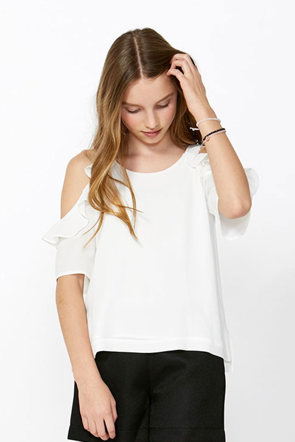 [TEST] Kids Cut Out Ruffle Sleeve Top