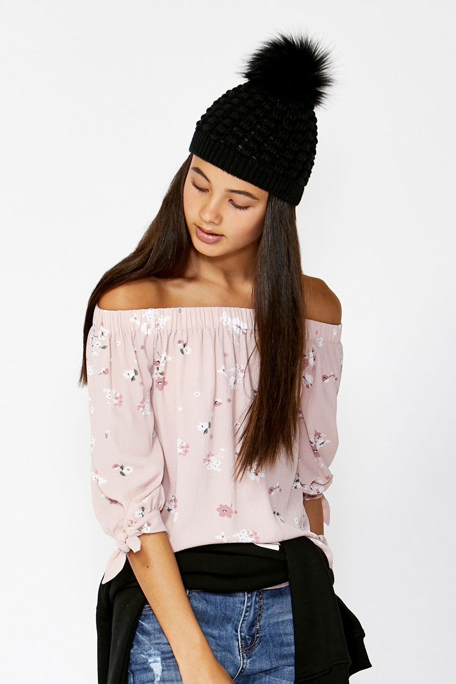 [TEST] Kids Floral Off Shoulder Top