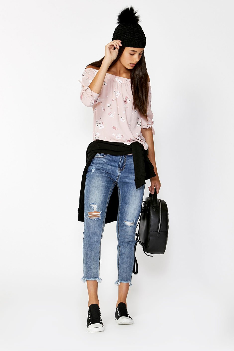 [TEST] Kids Floral Off Shoulder Top