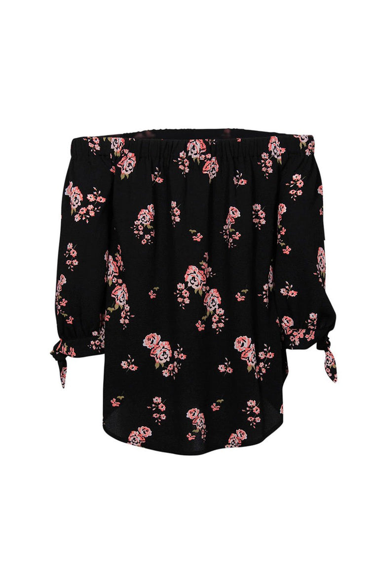 [TEST] Kids Floral Off Shoulder Top