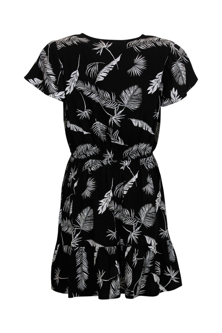 [TEST] Kids Tropical Print Wrap Dress