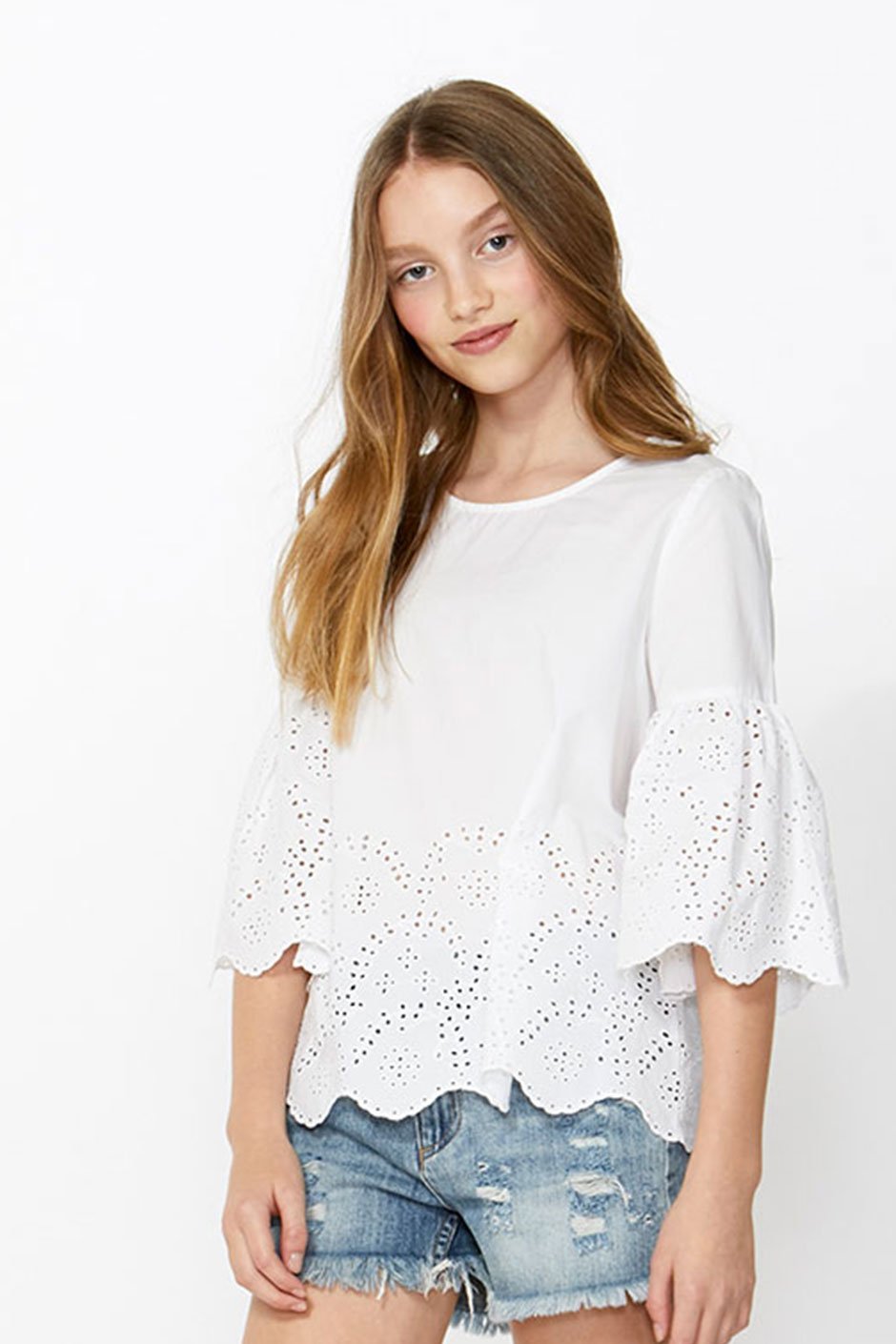 [TEST] Kids Cotton Broderie Top
