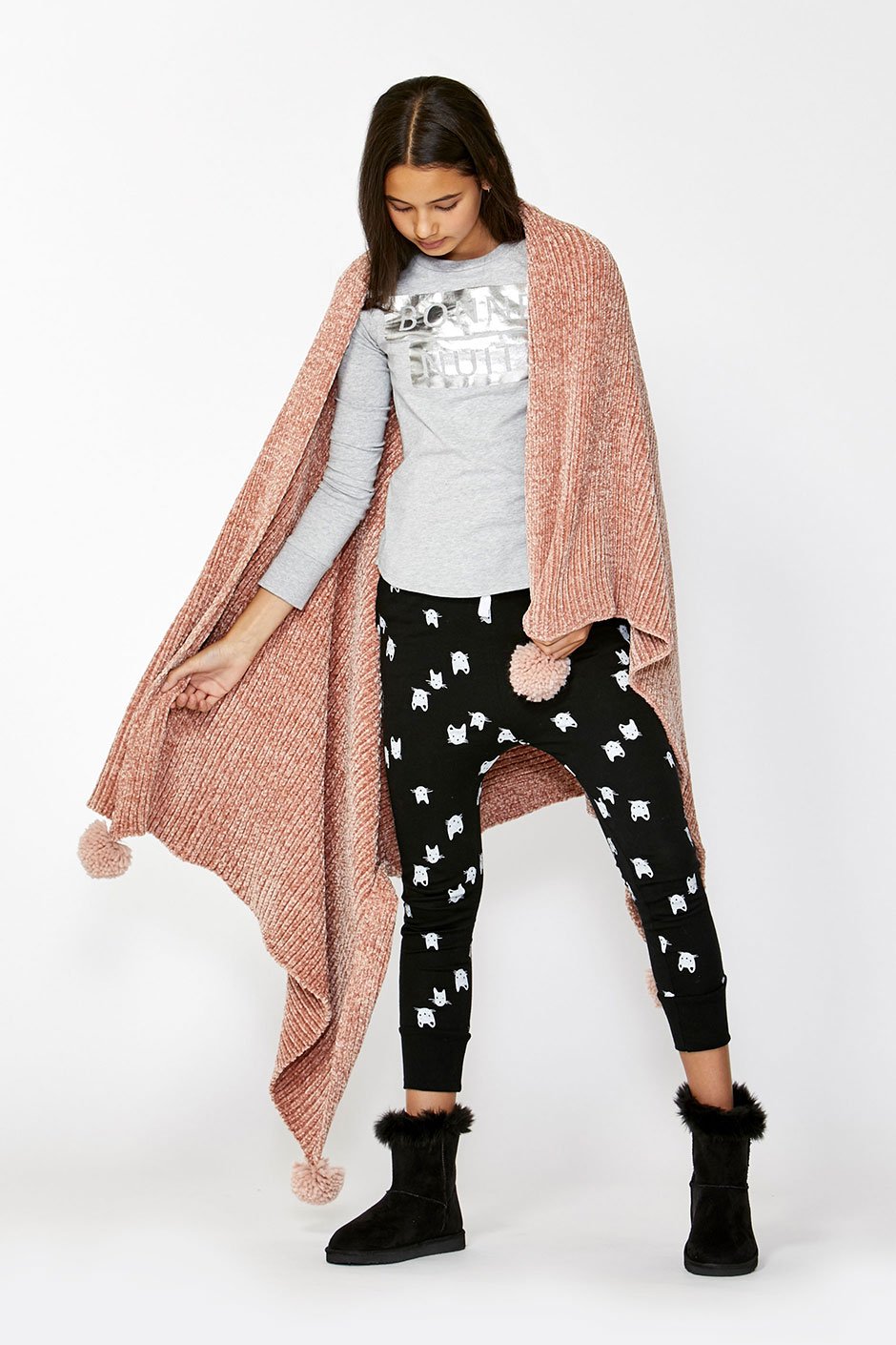 [TEST] Kids Cat Print Long PJ Set