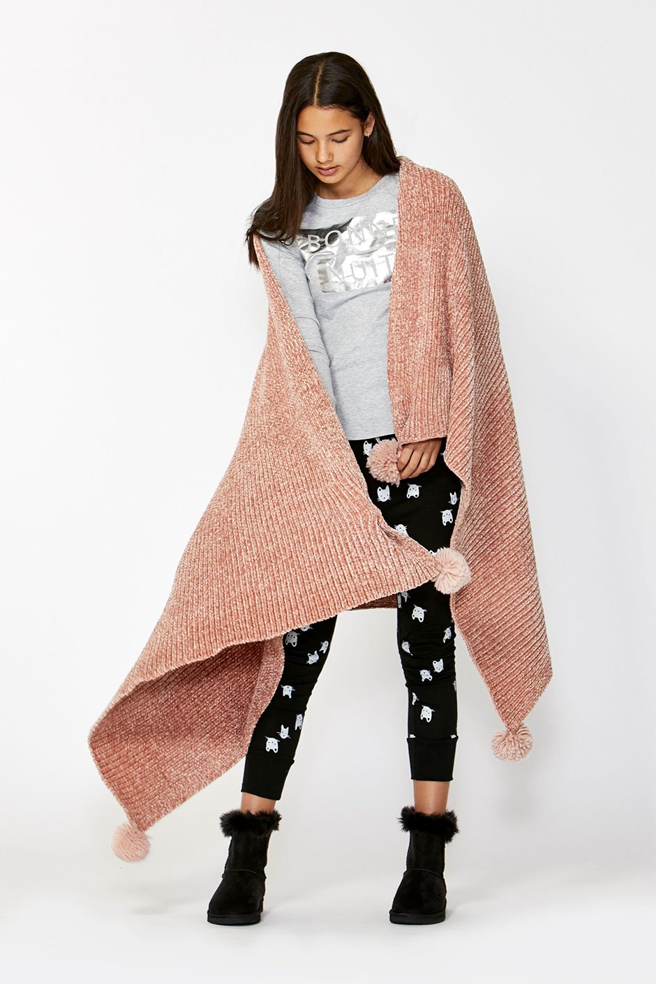 [TEST] Kids Cat Print Long PJ Set