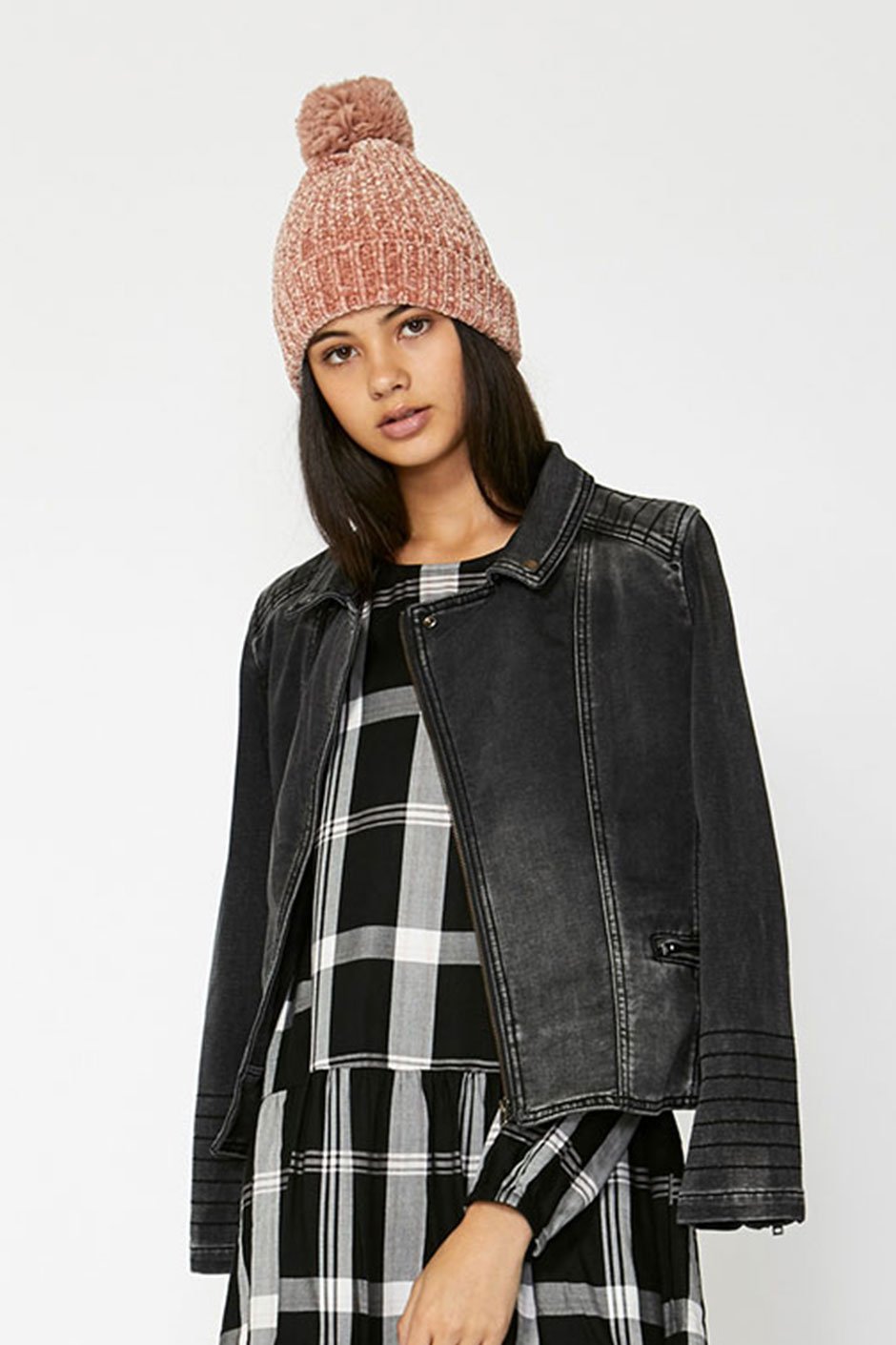 [TEST] Kids Denim Biker Detail Jacket