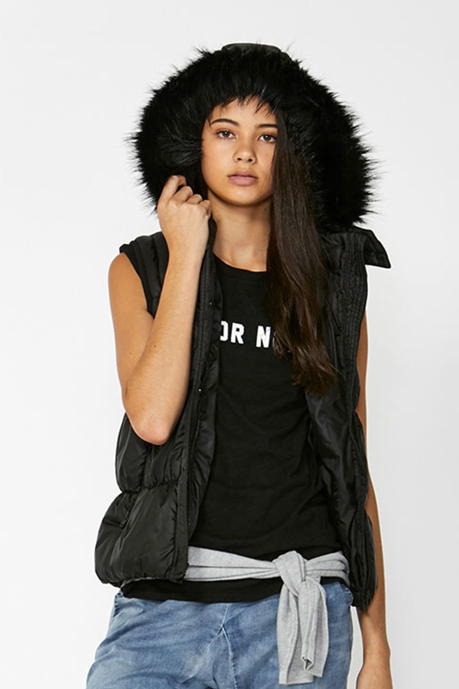 [TEST] Kids Faux Fur Hood Puffer Vest