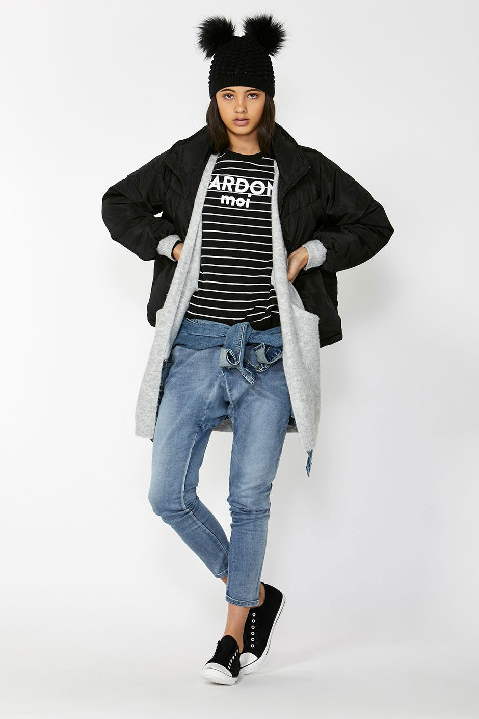 [TEST] Kids Pardon Moi Stripe Sweat