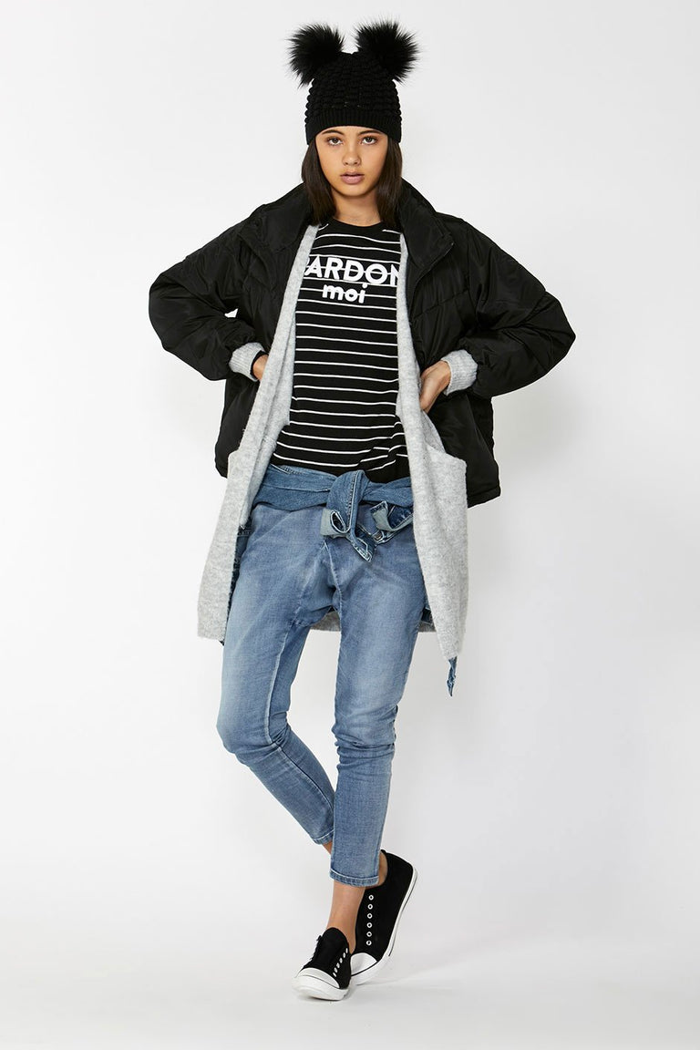 [TEST] Kids Pardon Moi Stripe Sweat