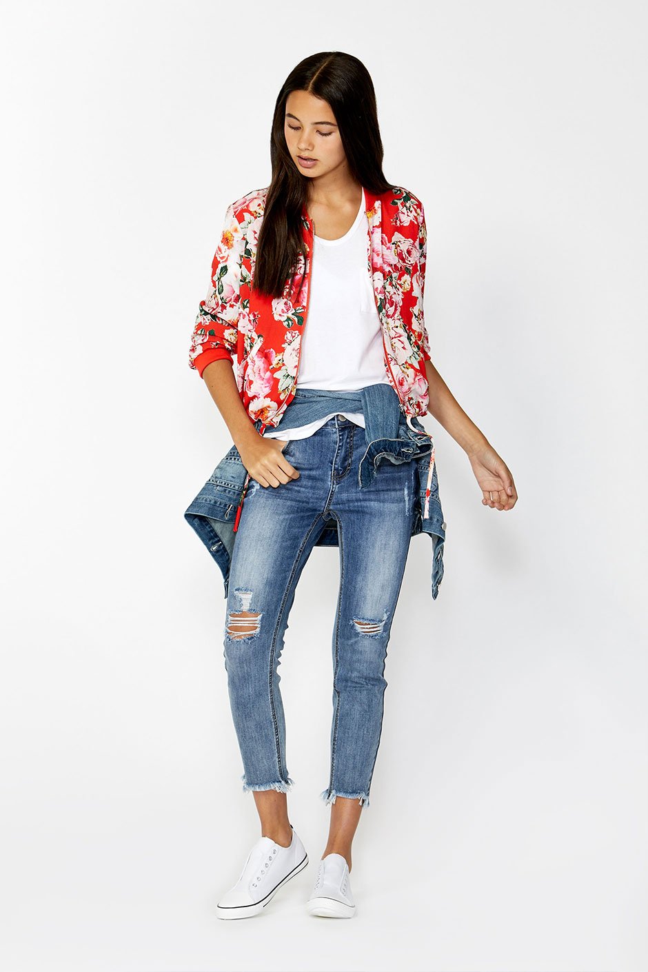 [TEST] Kids Floral Print Bomber