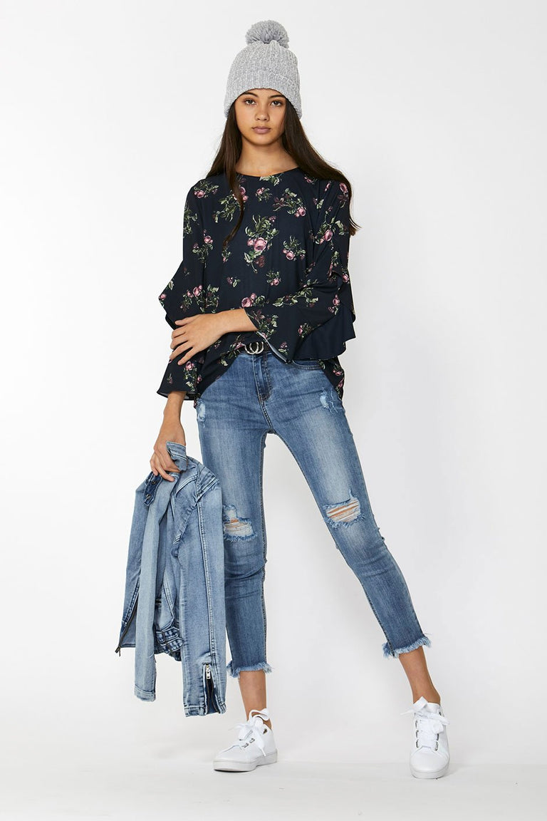 [TEST] Kids Printed Ruffle Blouse