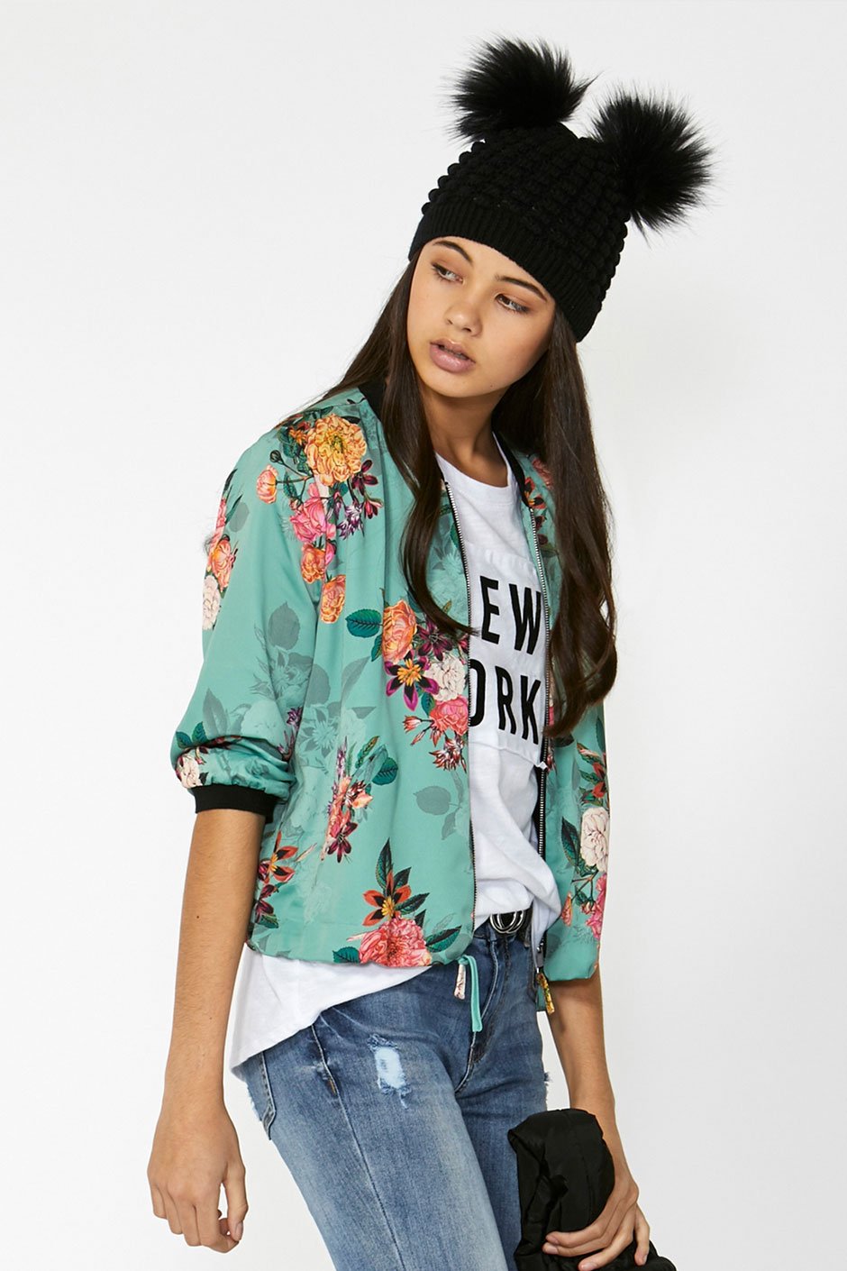 [TEST] Kids Floral Bomber Jacket