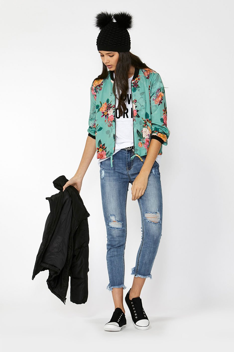 [TEST] Kids Floral Bomber Jacket