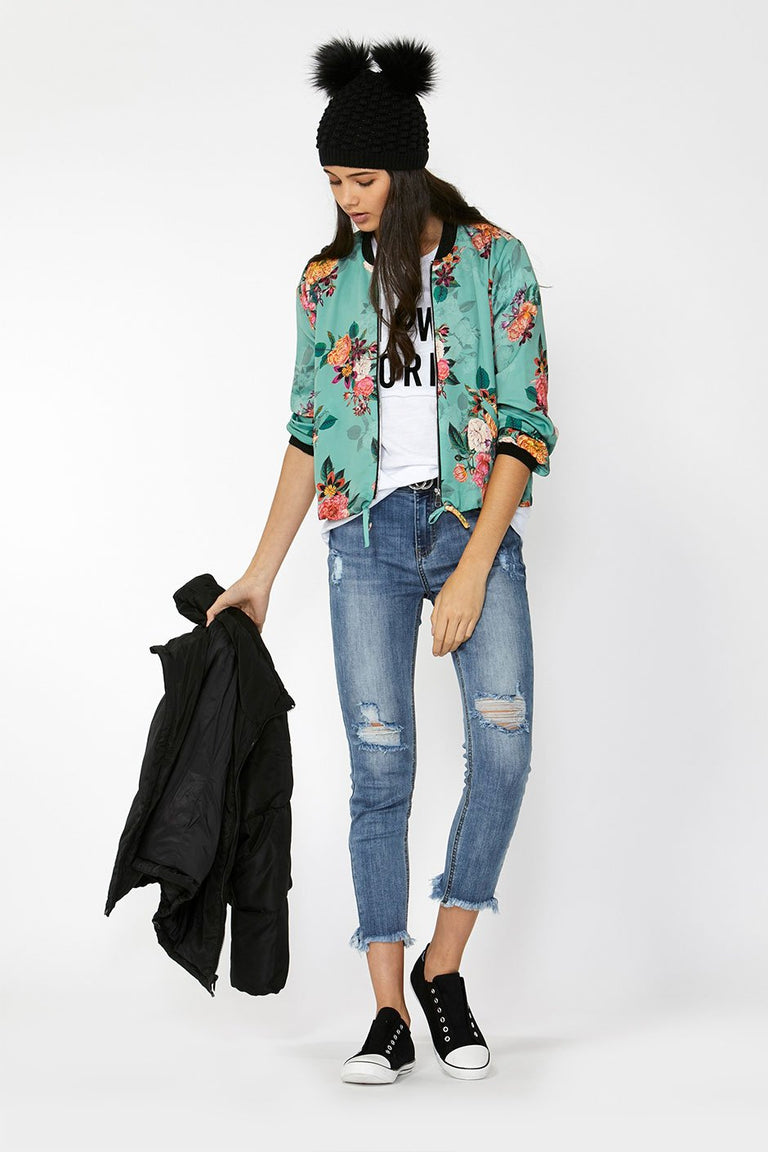 [TEST] Kids Floral Bomber Jacket