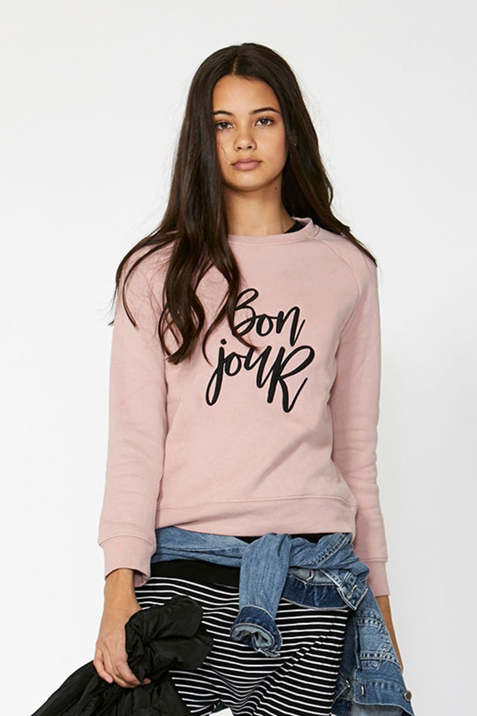 [TEST] Kids Bonjour Embroidered Sweat