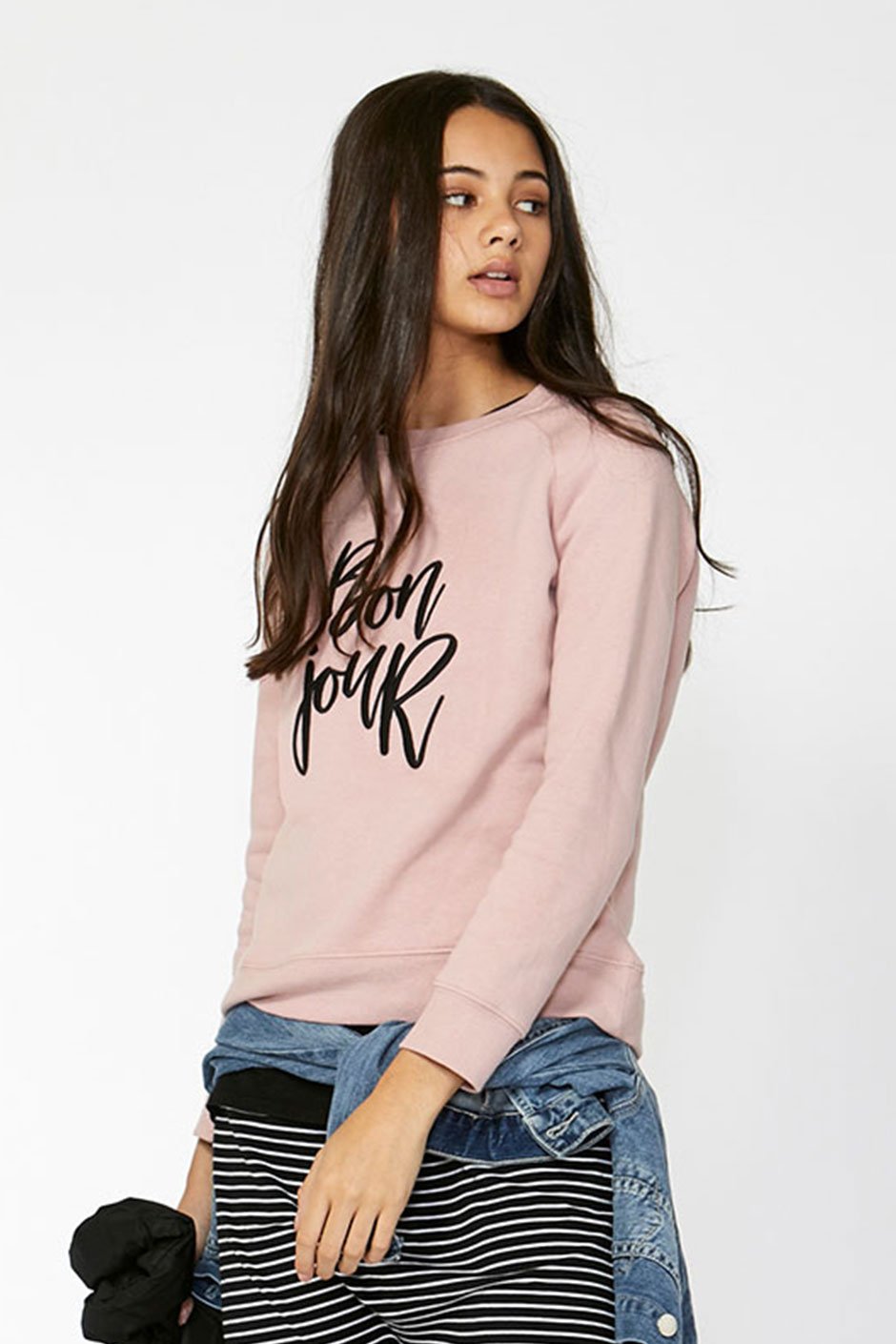 [TEST] Kids Bonjour Embroidered Sweat