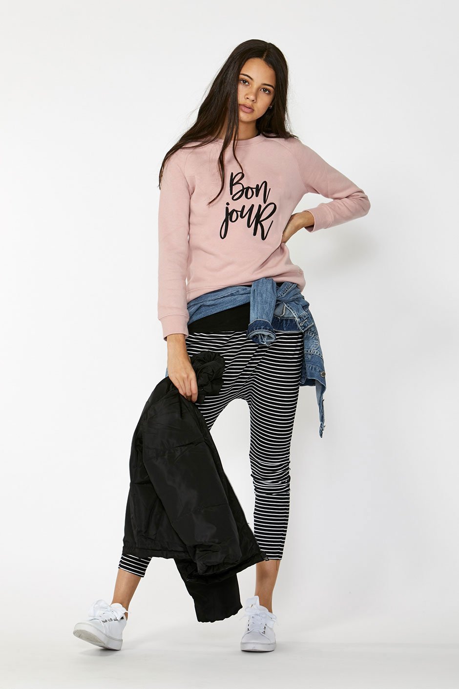 [TEST] Kids Bonjour Embroidered Sweat