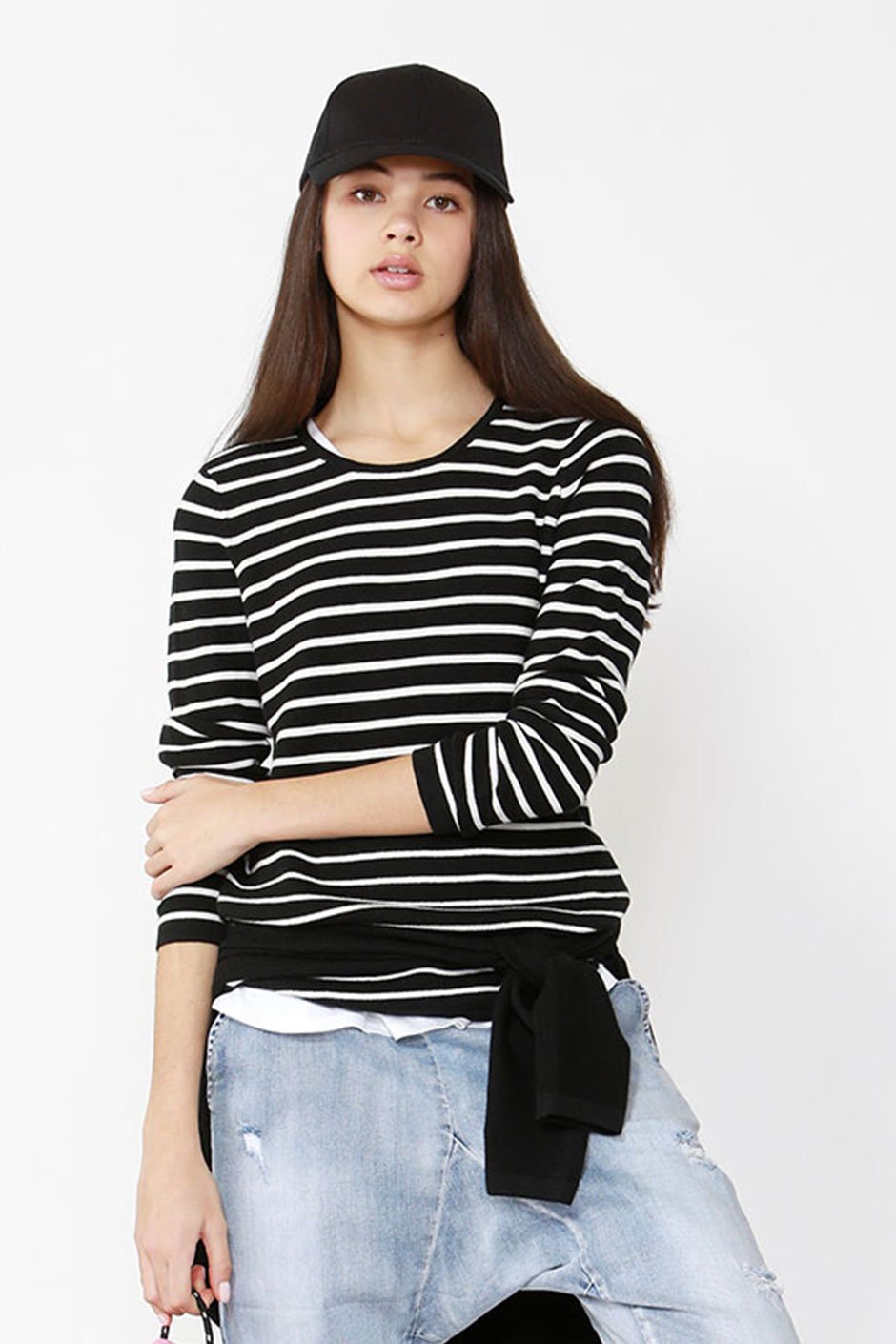 [TEST] Kids Stripe Curve Hem Pullover