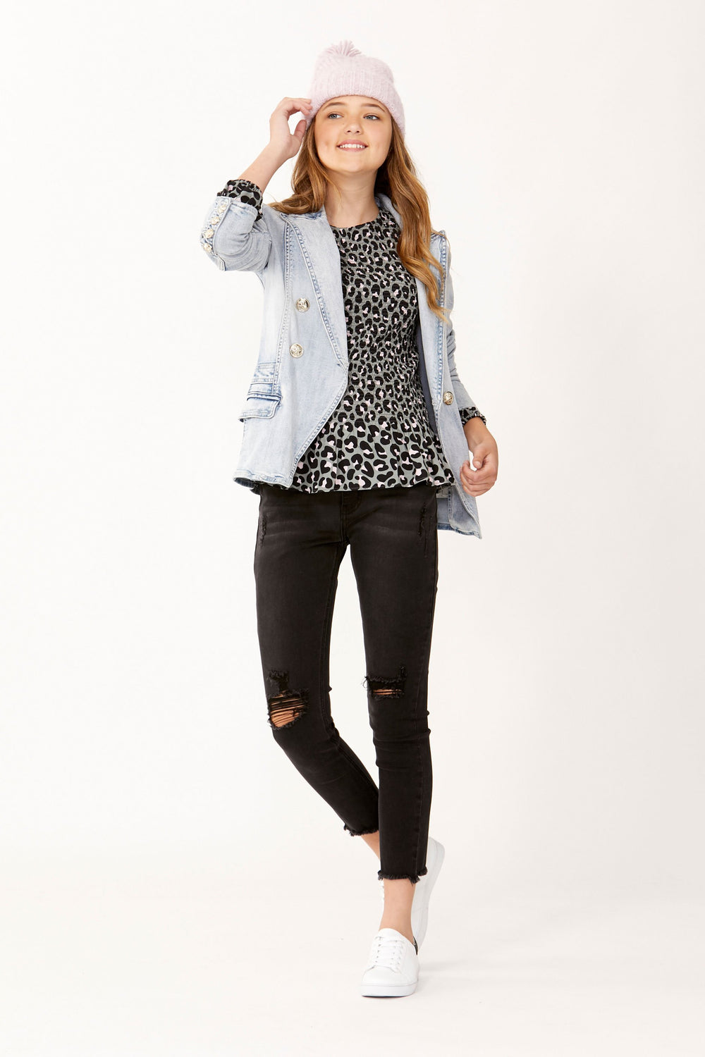 [TEST] Kids Denim Blazer Jacket