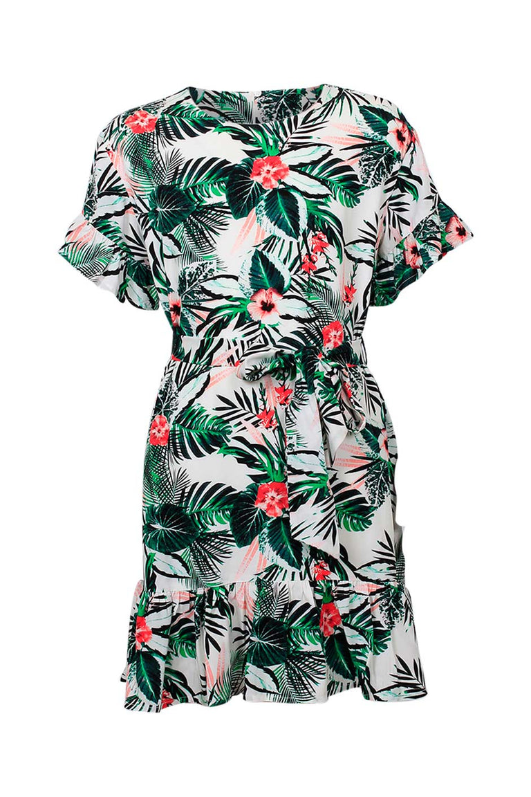 [TEST] Kids Tie Detail Ruffle Dress