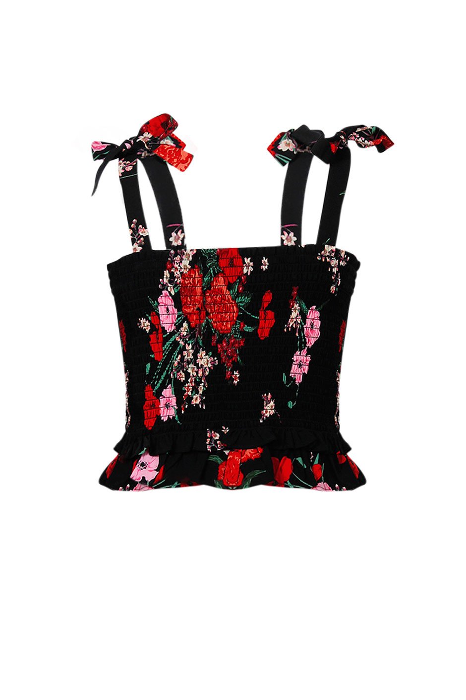 [TEST] Kids Strap Shirred Crop Top