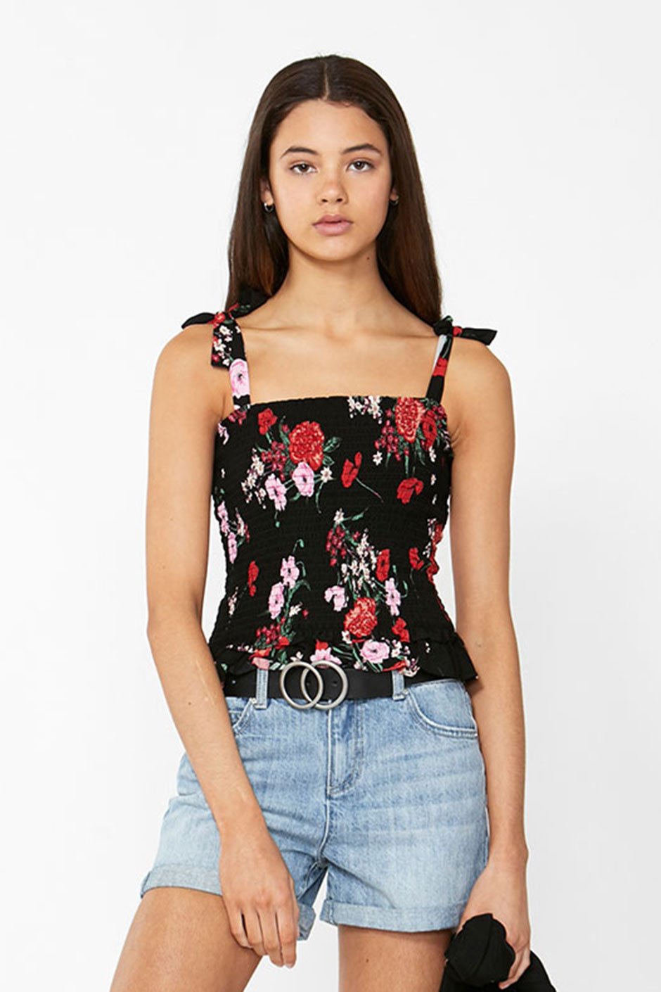 [TEST] Kids Strap Shirred Crop Top