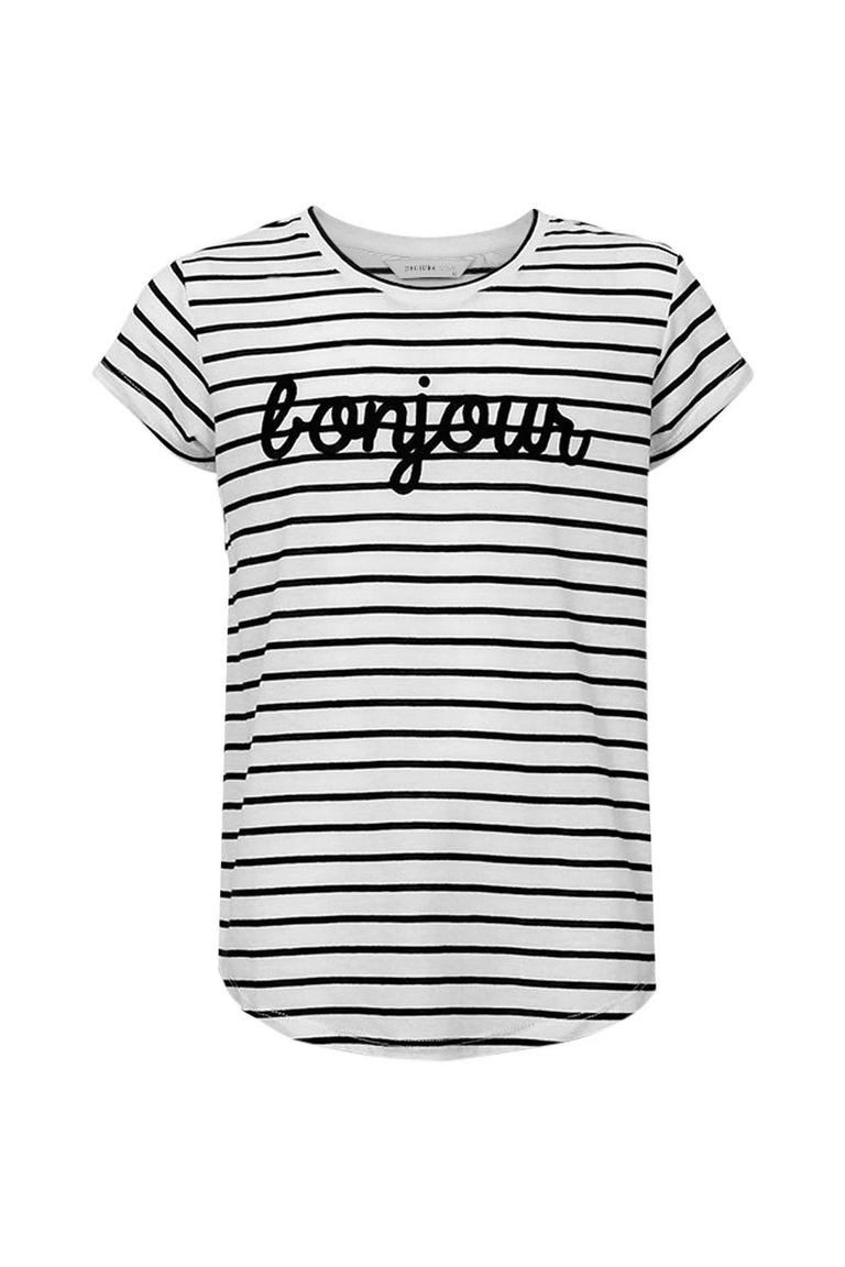 [TEST] Kids Bonjour Stripe Tee